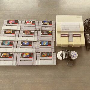 Super Nintendo SNES Console + 13 Game Bundle – Authentic, Tested & Working